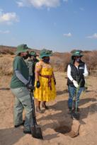 MEC Mase Manopole planting indigenous trees with the Mayor of Dikgatlong Mme Dorothy Mbizeni  